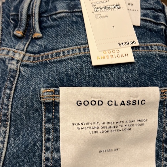 Good American Good Classic Slim Straight Jeans Size 8/29 NWT - Picture 6 of 16